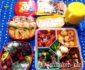 運動会お弁当☆簡単盛り付け重箱2014
